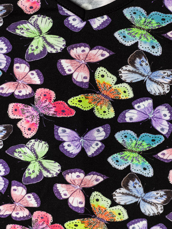 PERNILLE - Svart jersey klänning med fjärilar fra Studio