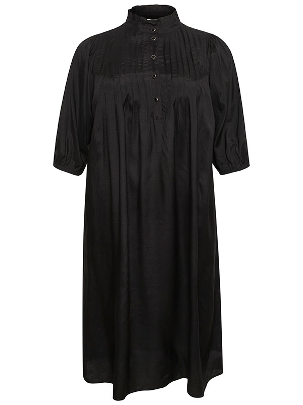 EMINA - Sort i smuk blank viskose satin fra Kaffe Curve