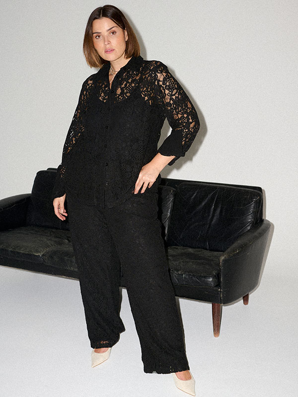KCNELINA - Plus Size Byxor fra Kaffe Curve