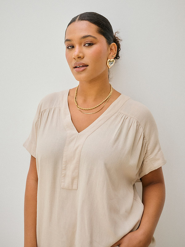 KCMILLE - Plus Size Blus fra Kaffe Curve