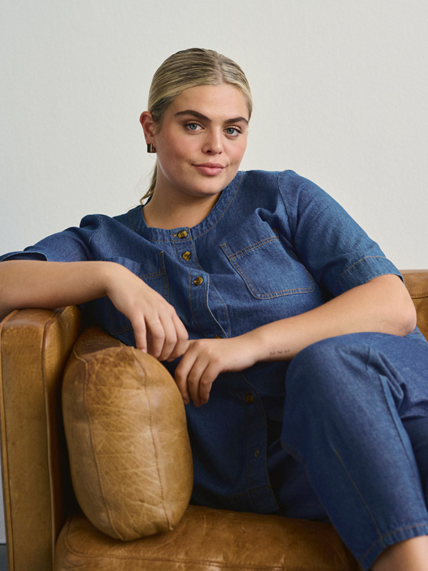 KCLOUISA - Plus Size Blus fra Kaffe Curve