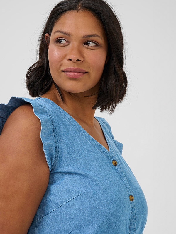 KCLOUISA - Plus Size Blus fra Kaffe Curve