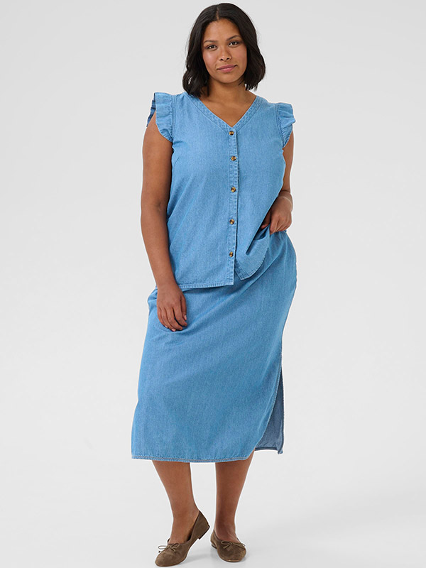 KCLOUISA - Plus Size Blus fra Kaffe Curve