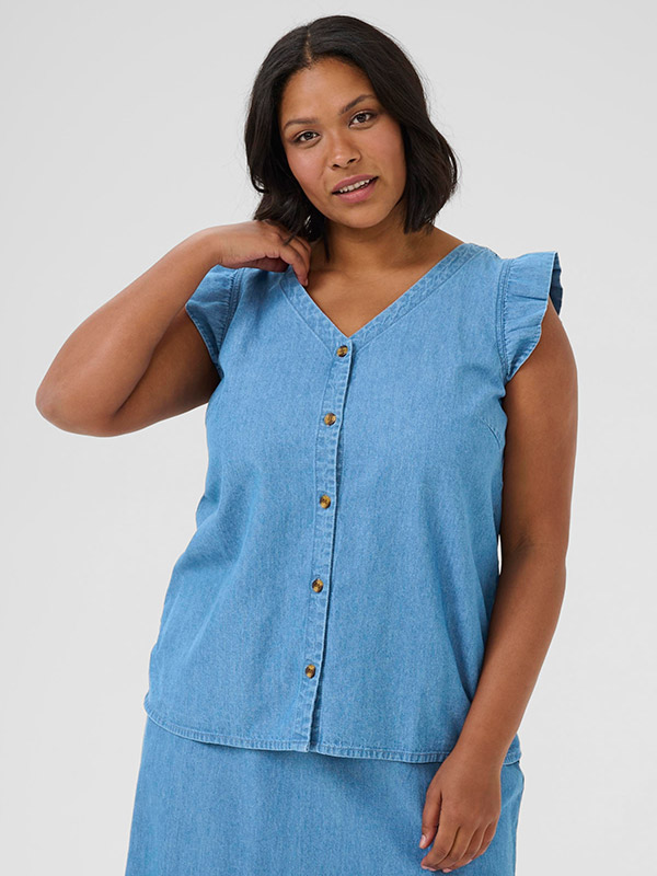 KCLOUISA - Plus Size Blus fra Kaffe Curve