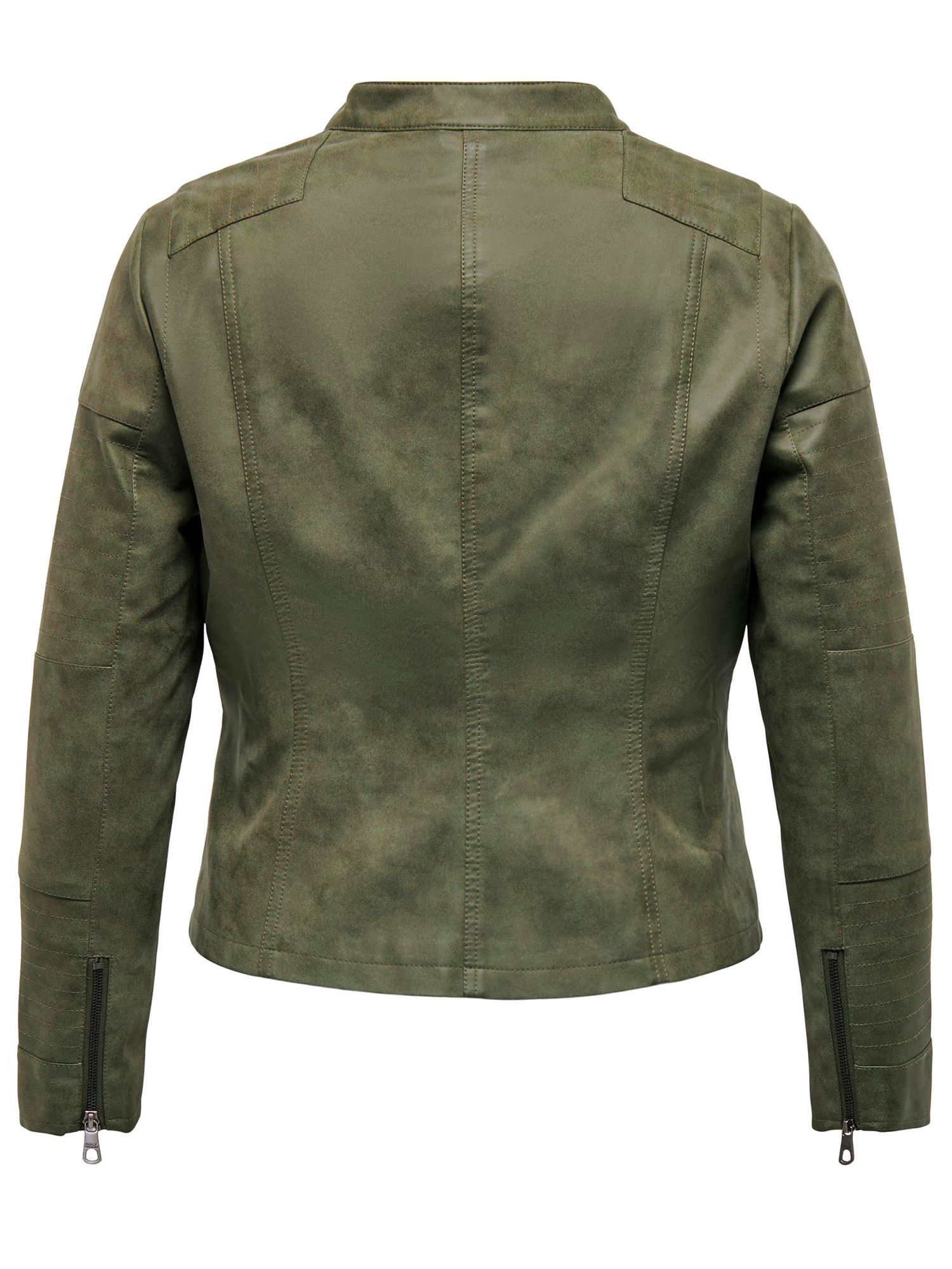 Car AVANA - kort grön jacka i läderimitation med en rå look fra Only Carmakoma