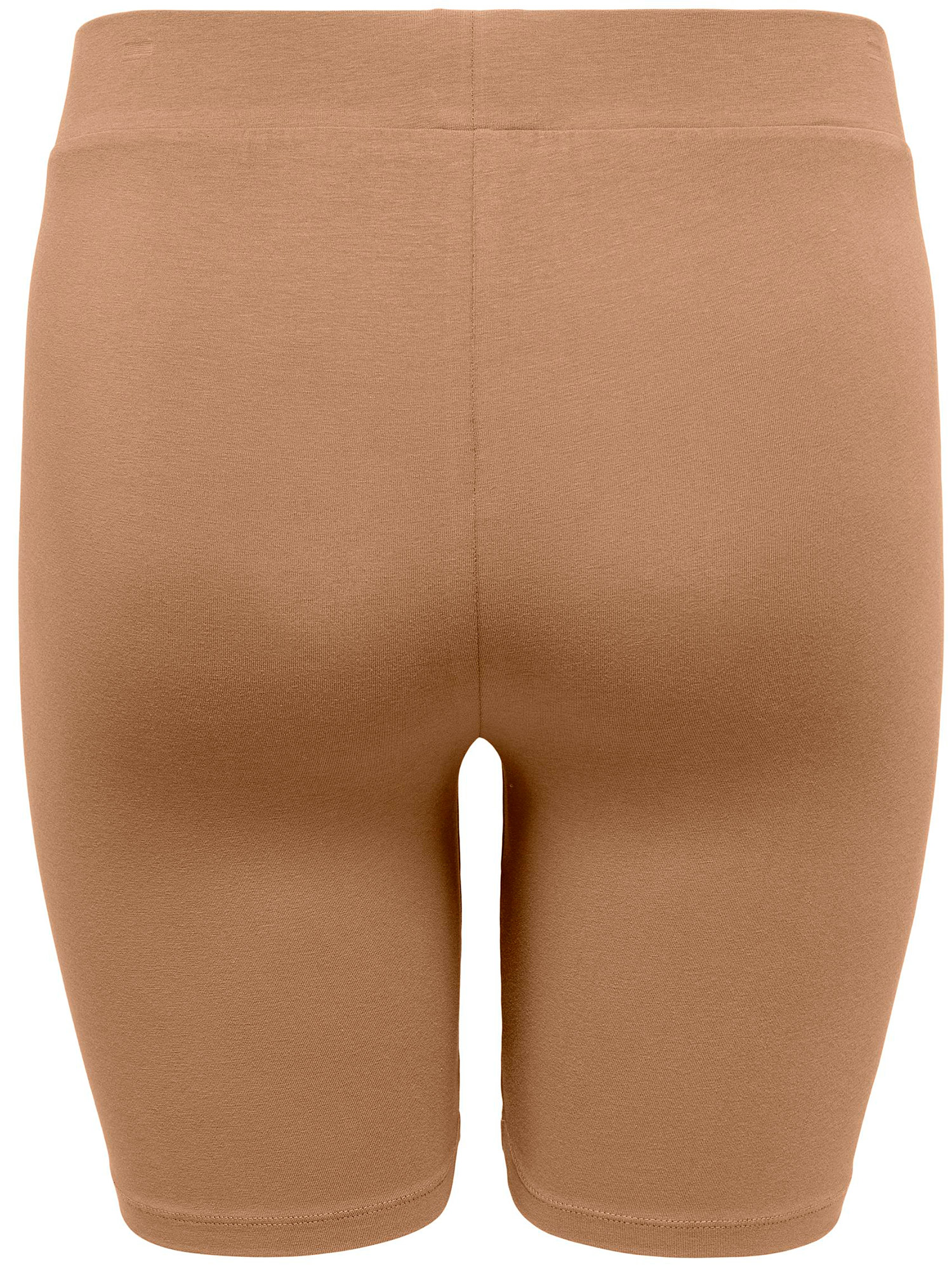 Cartime - Mörka sandfärgade shorts i fin bomullstrikå fra Only Carmakoma