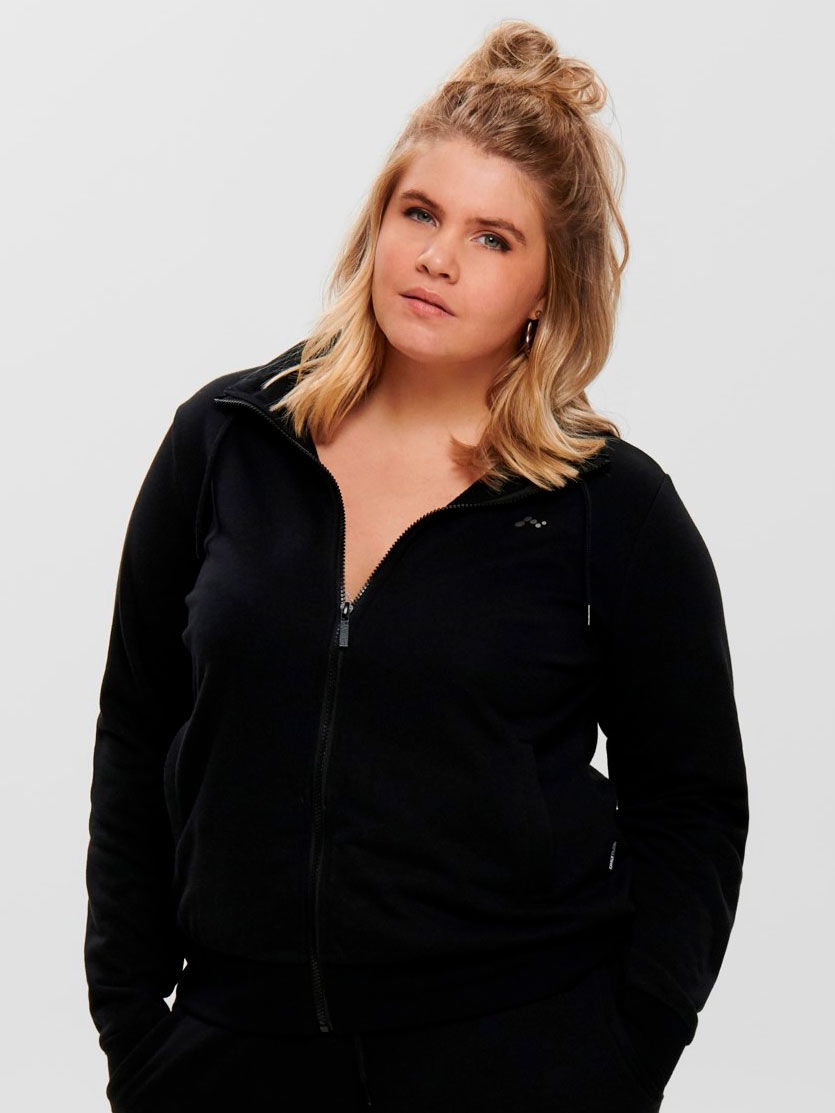 Svart sweatshirt med huva fra Only Play Curvy