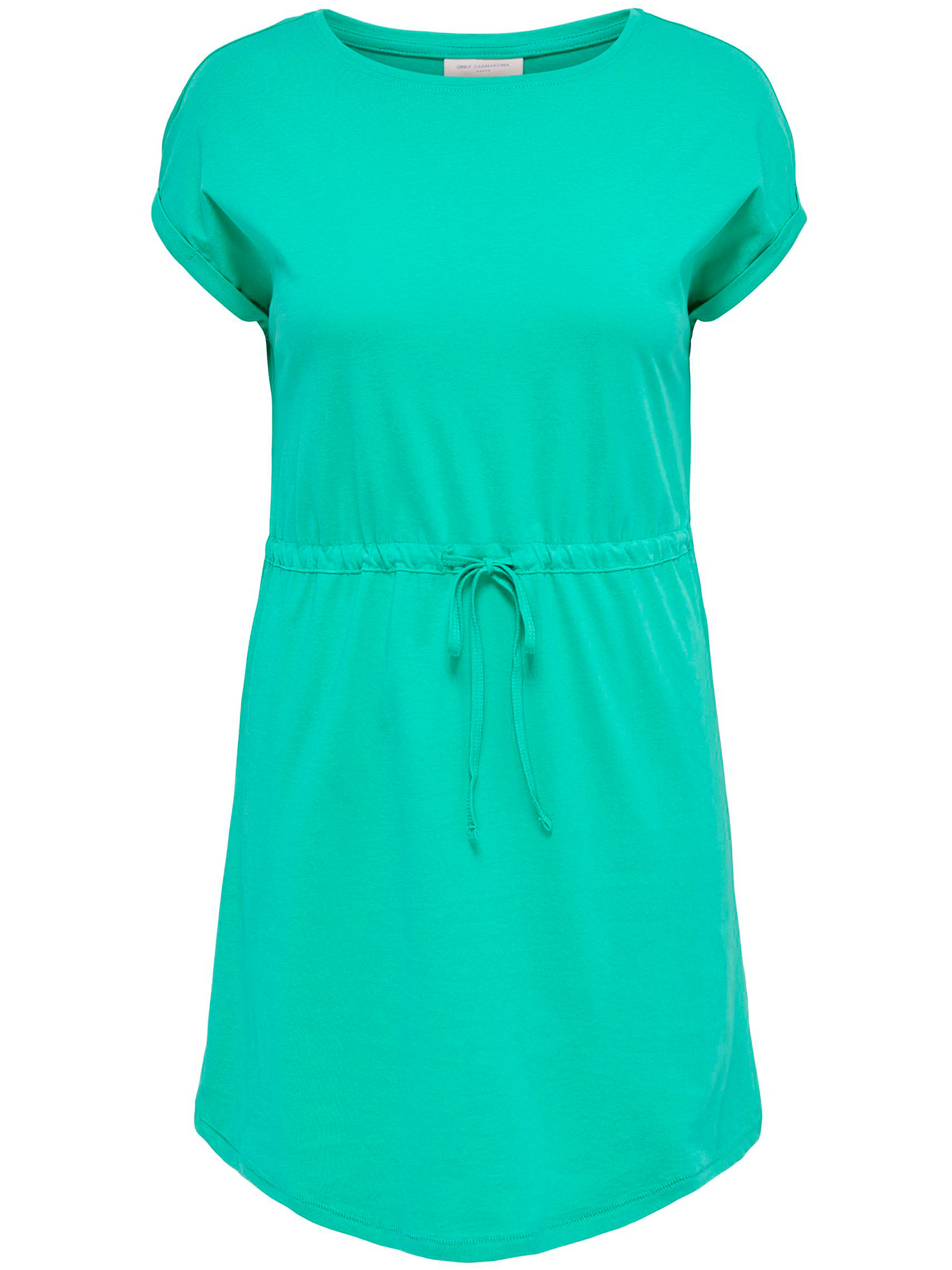 Carapril - Läcker grön klänning i bomullstrikå fra Only Carmakoma