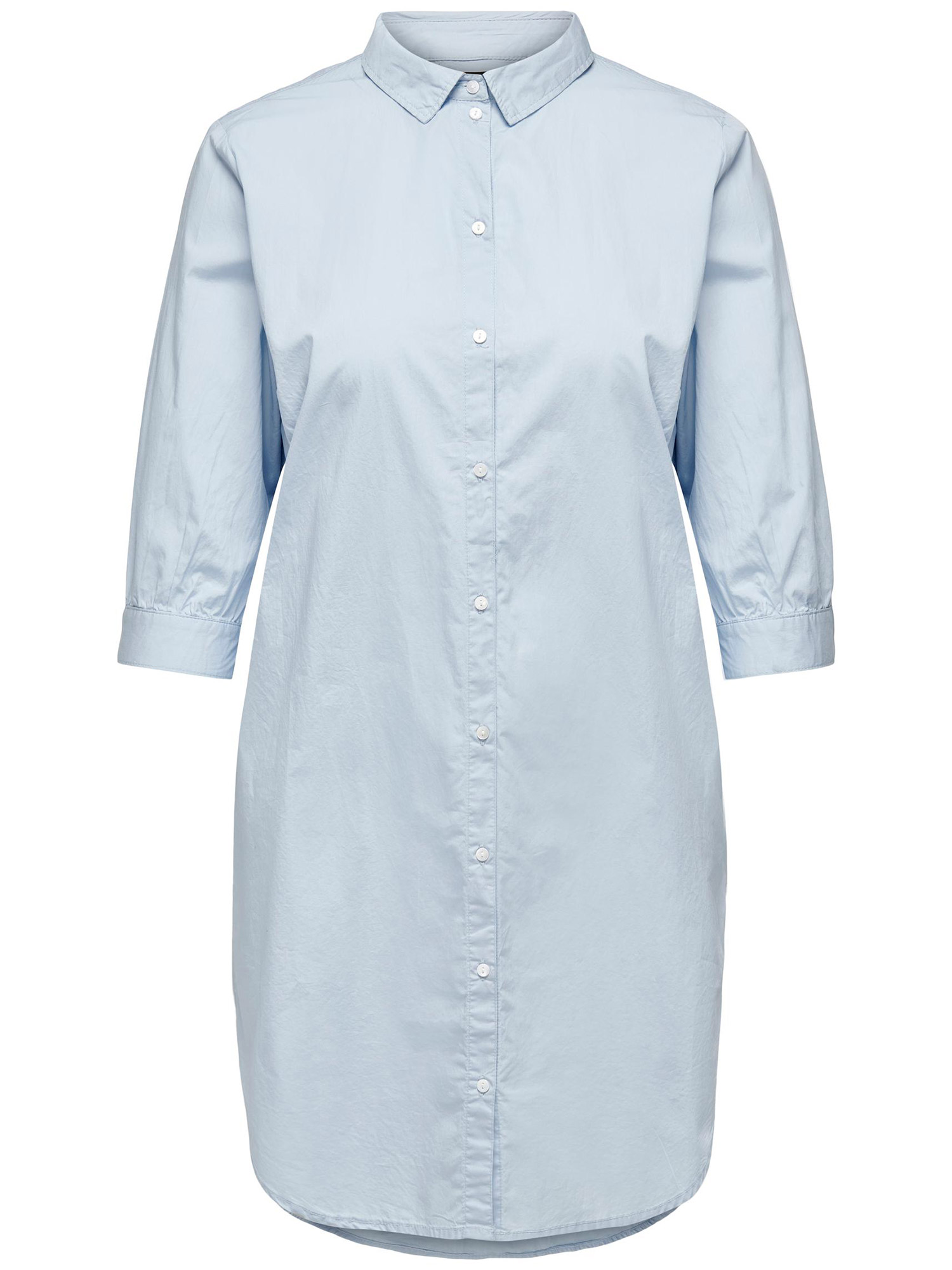 Carviggis - Lång ljusblå bomullsskjorta fra Only Carmakoma