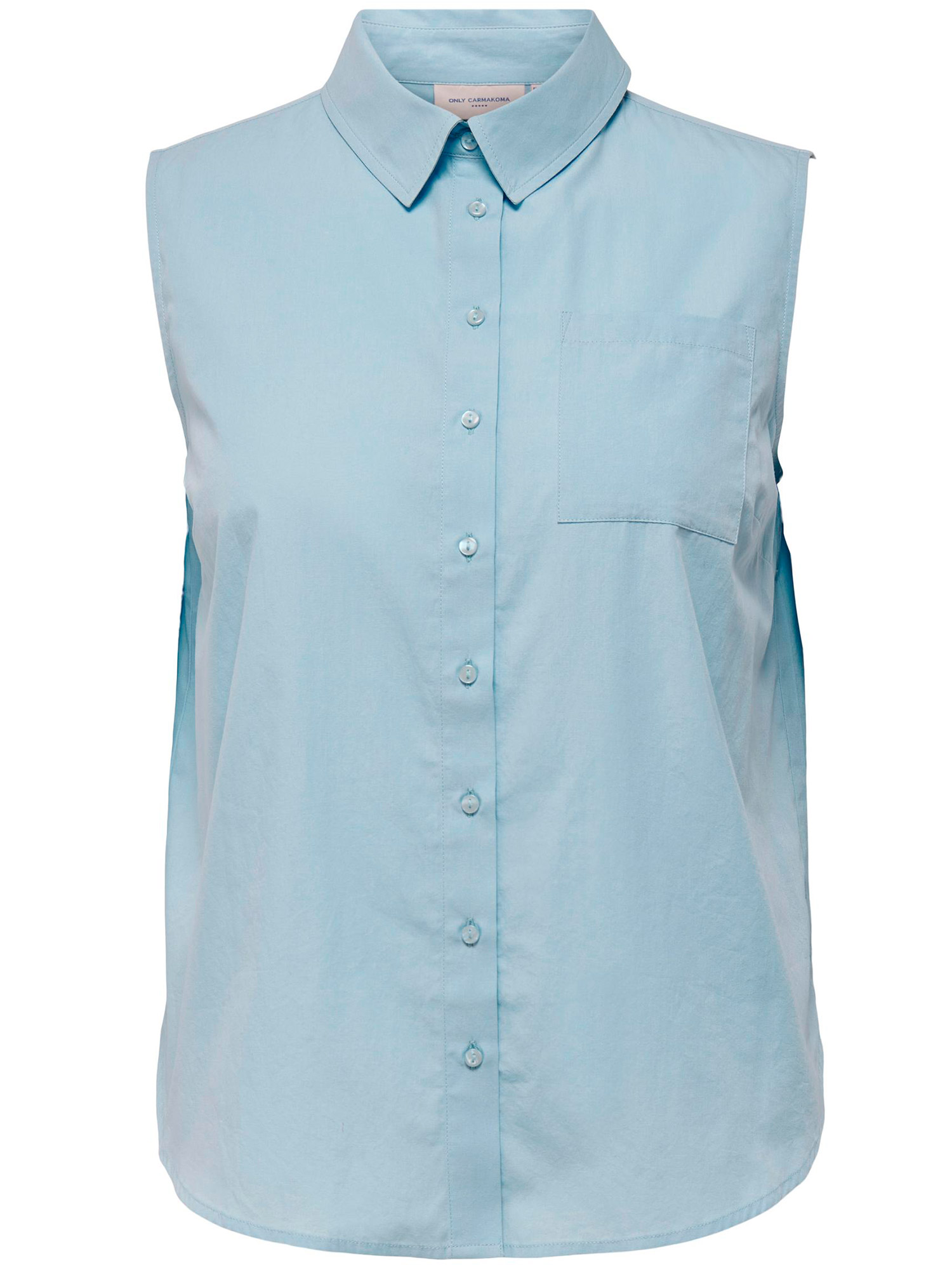 Carmillas - Ljusblå skjorta utan ärmar fra Only Carmakoma
