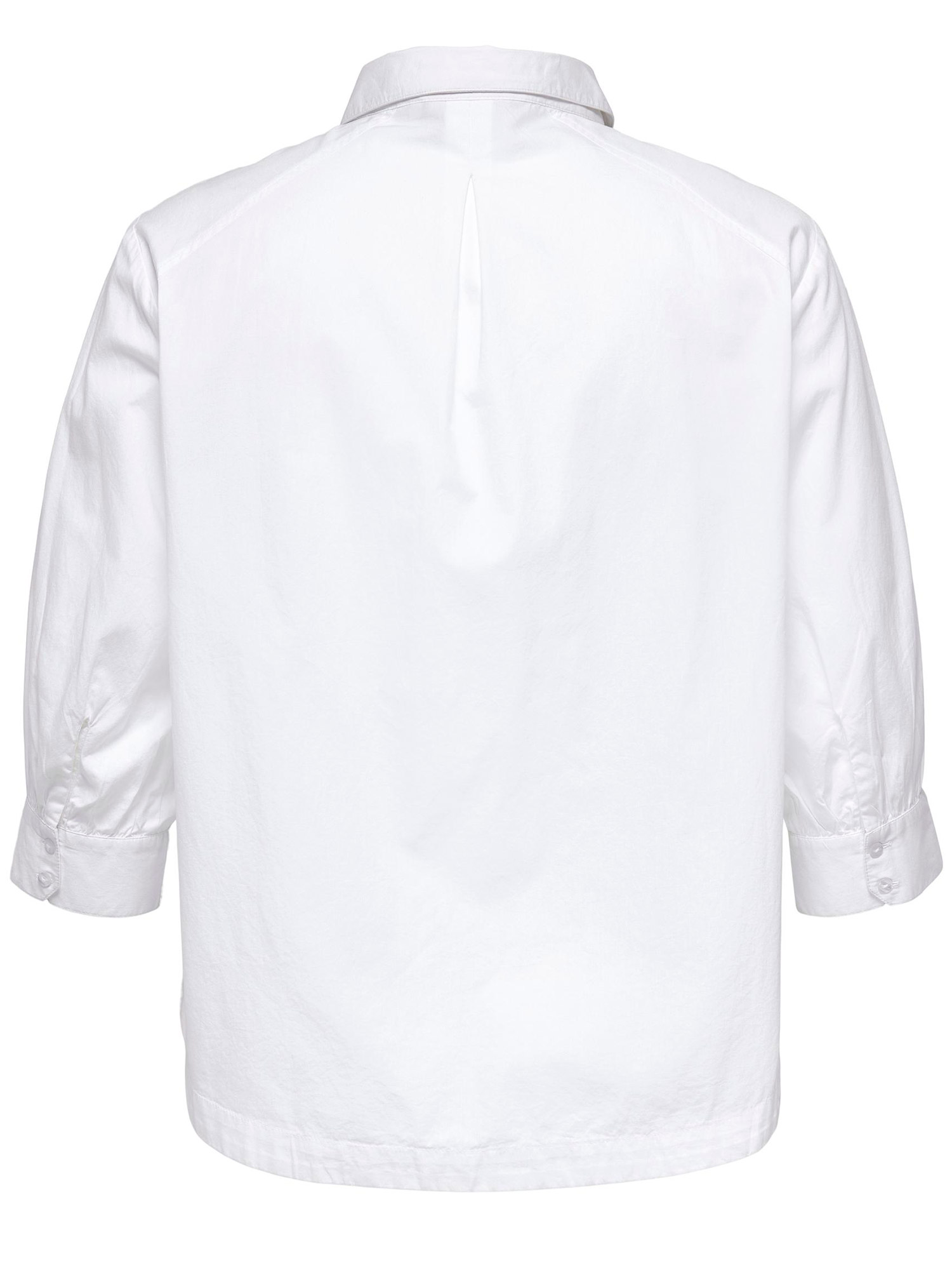 Carnimana - Vit bomullsskjorta med 3/4 ärmar fra Only Carmakoma