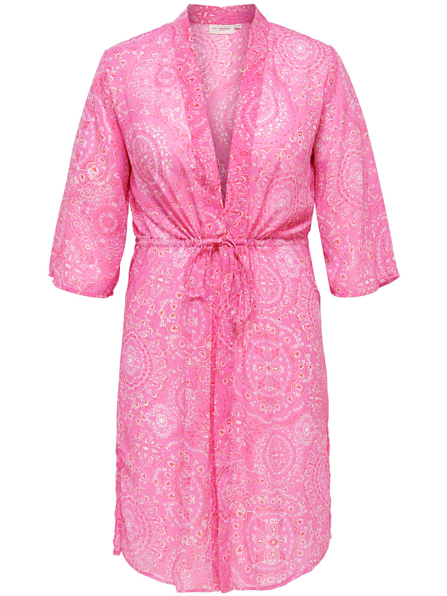 Carstacey - Rosa kimono med fint mönster fra Only Carmakoma