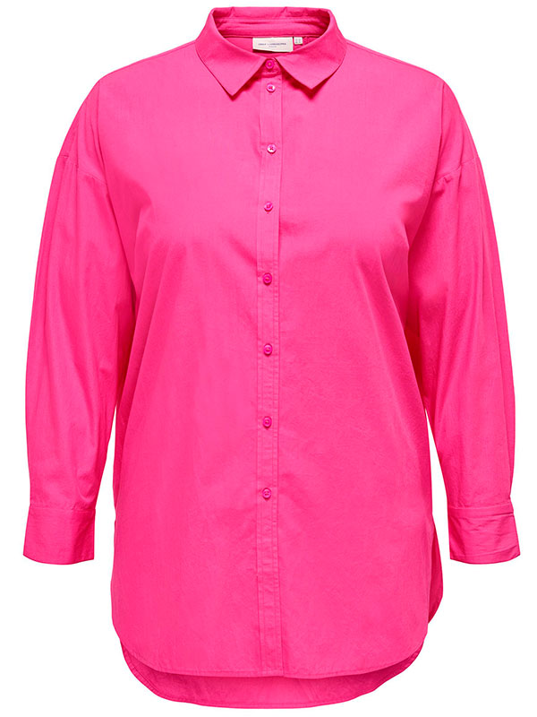 MINSA - Rosa bomullsskjorta fra Only Carmakoma