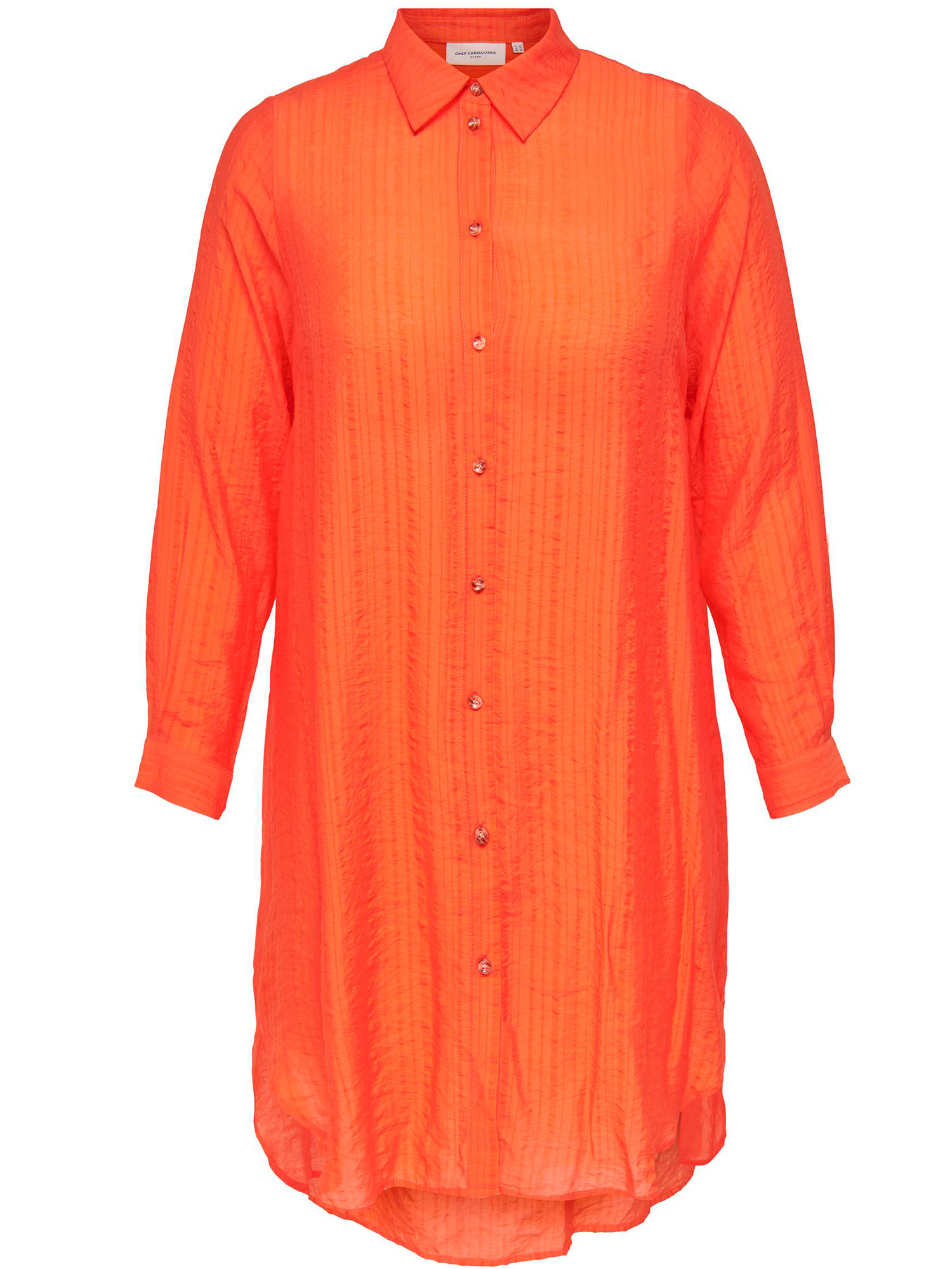 Carvanda - Fin orange viskos skjortklänning fra Only Carmakoma