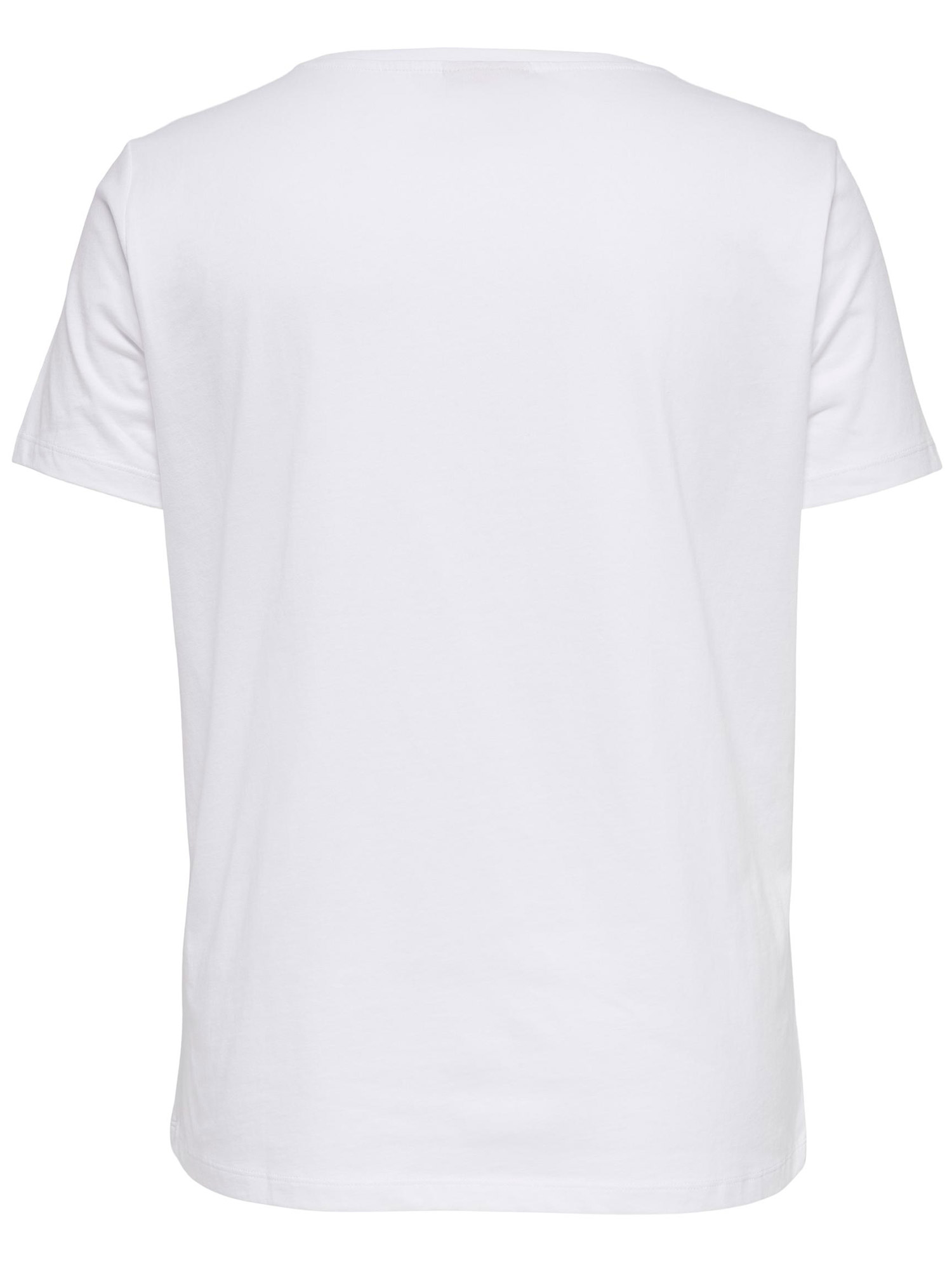 Car XMAS - Vit bomulls t-shirt med sött julmotiv i paljetter fra Only Carmakoma