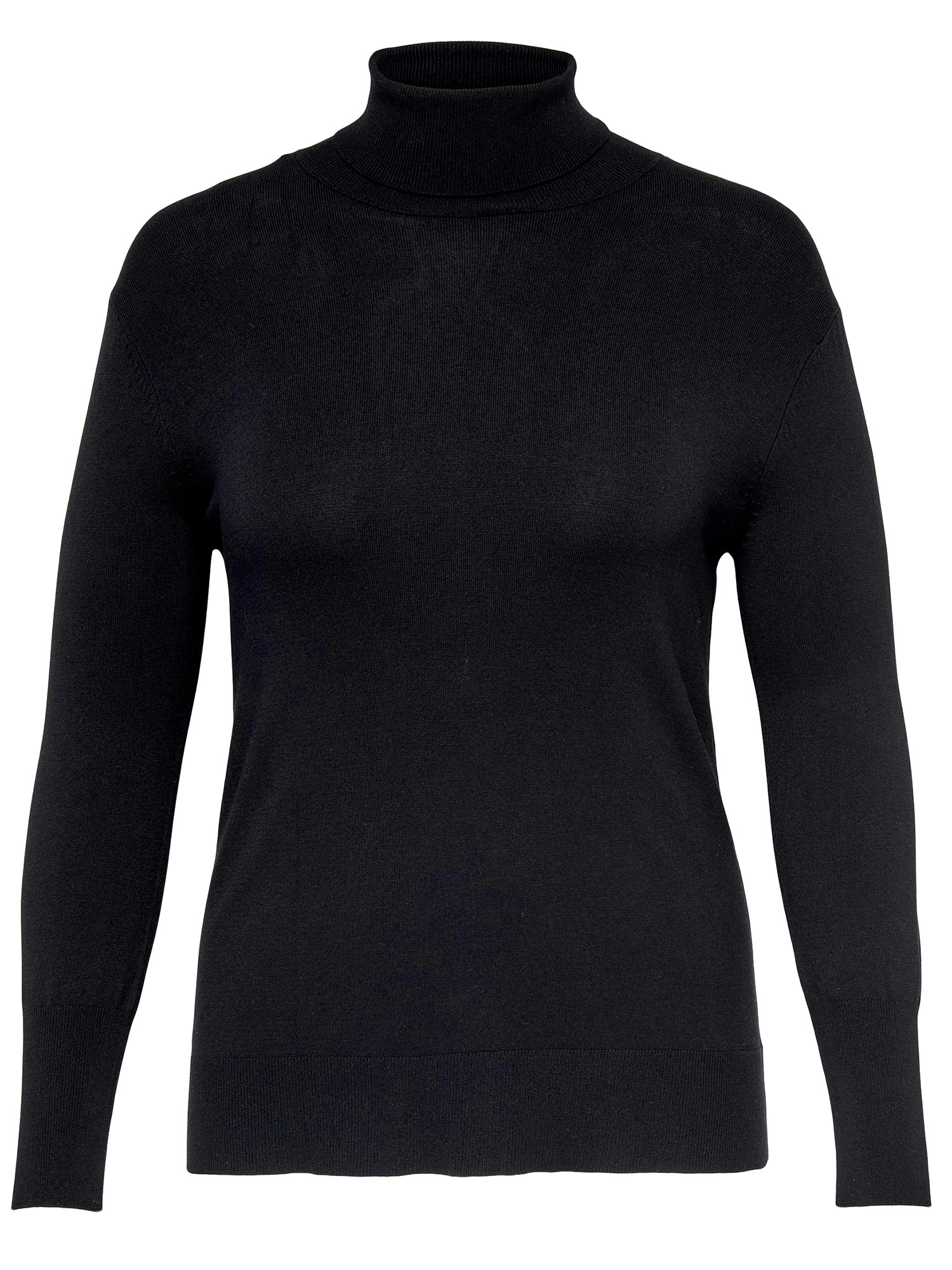 Car VENICE - Fin svart stickad blus med turtleneck fra Only Carmakoma