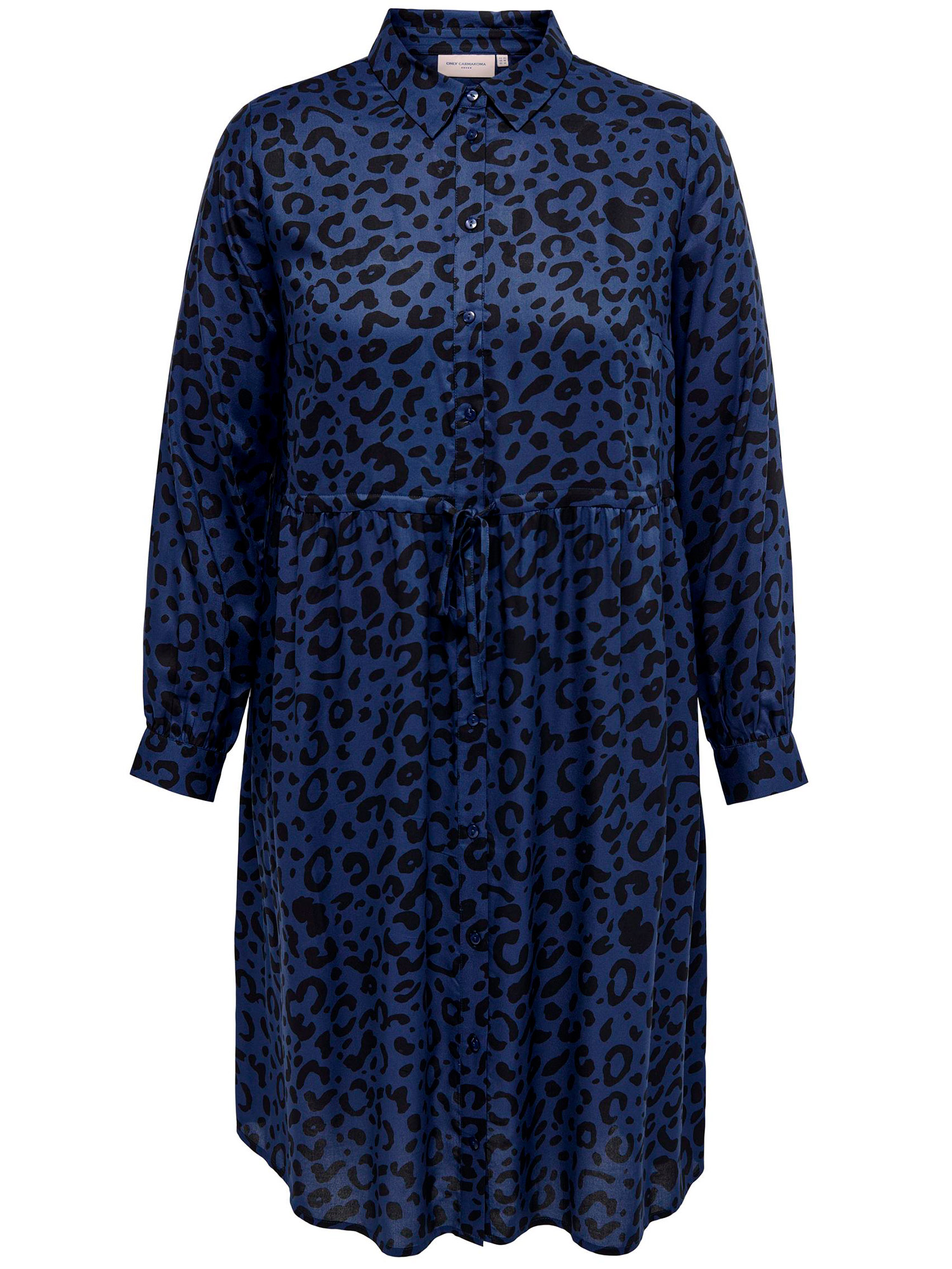 NADINA - Mörkblå viskosklänning med mönster fra Only Carmakoma
