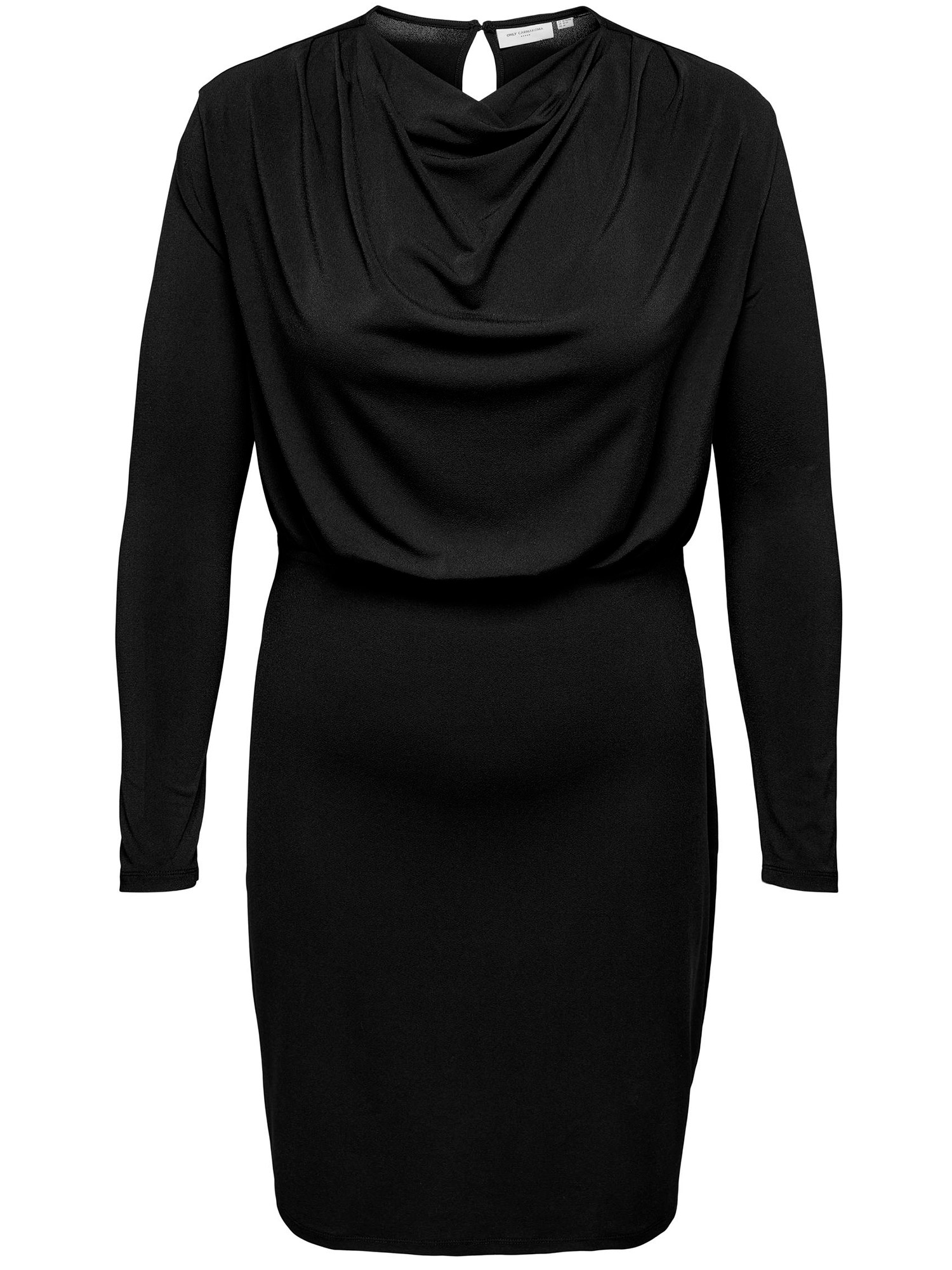 Car SANNE - svart klänning med vattenfall effekt fra Only Carmakoma