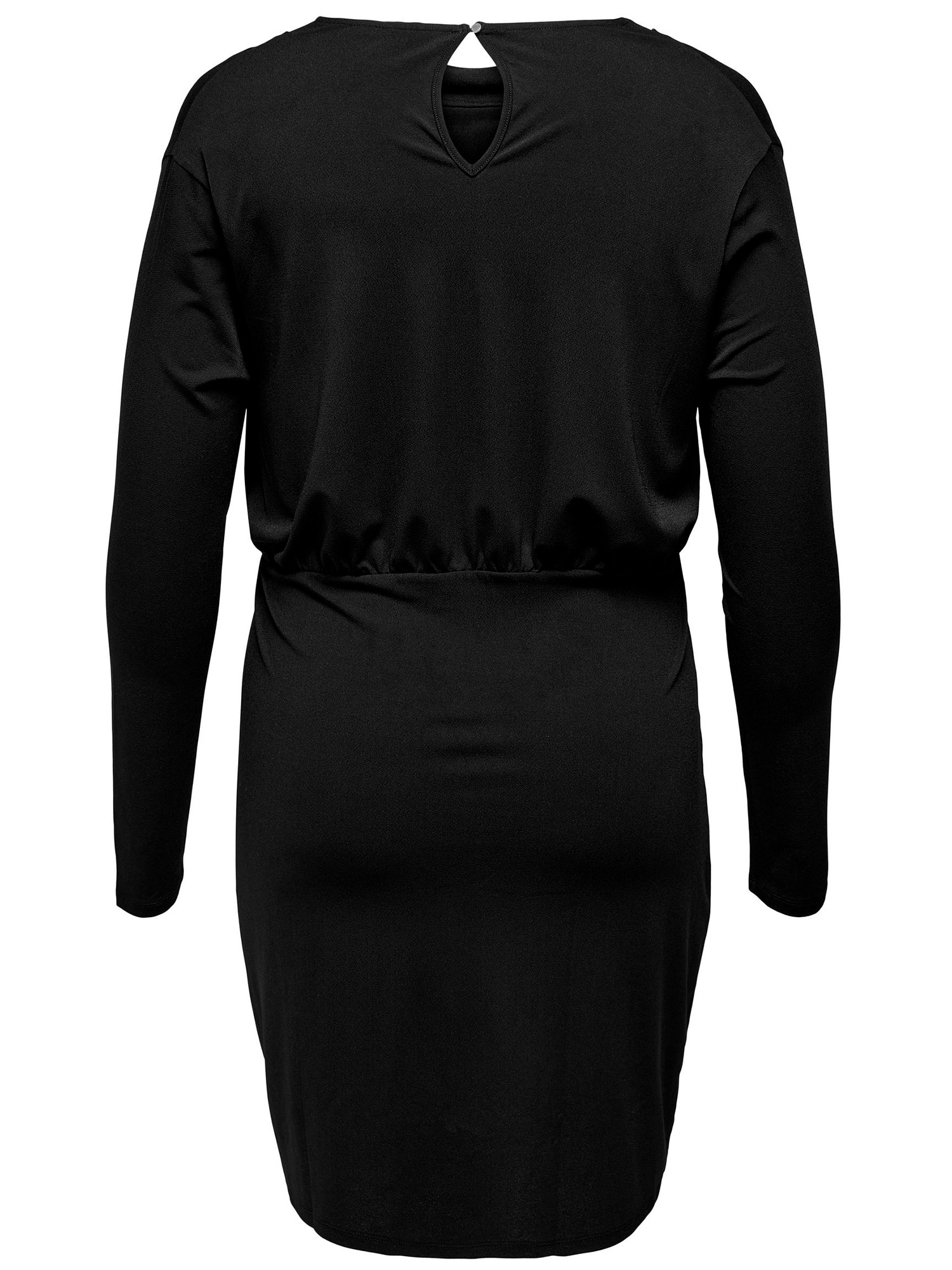 Car SANNE - svart klänning med vattenfall effekt fra Only Carmakoma