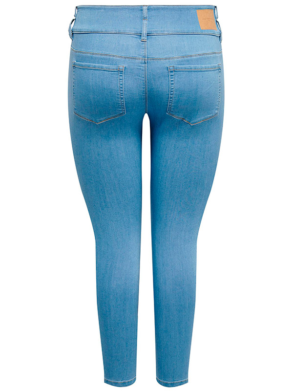 ANNA - Ljusblå stretchiga jeans med hög midja fra Only Carmakoma