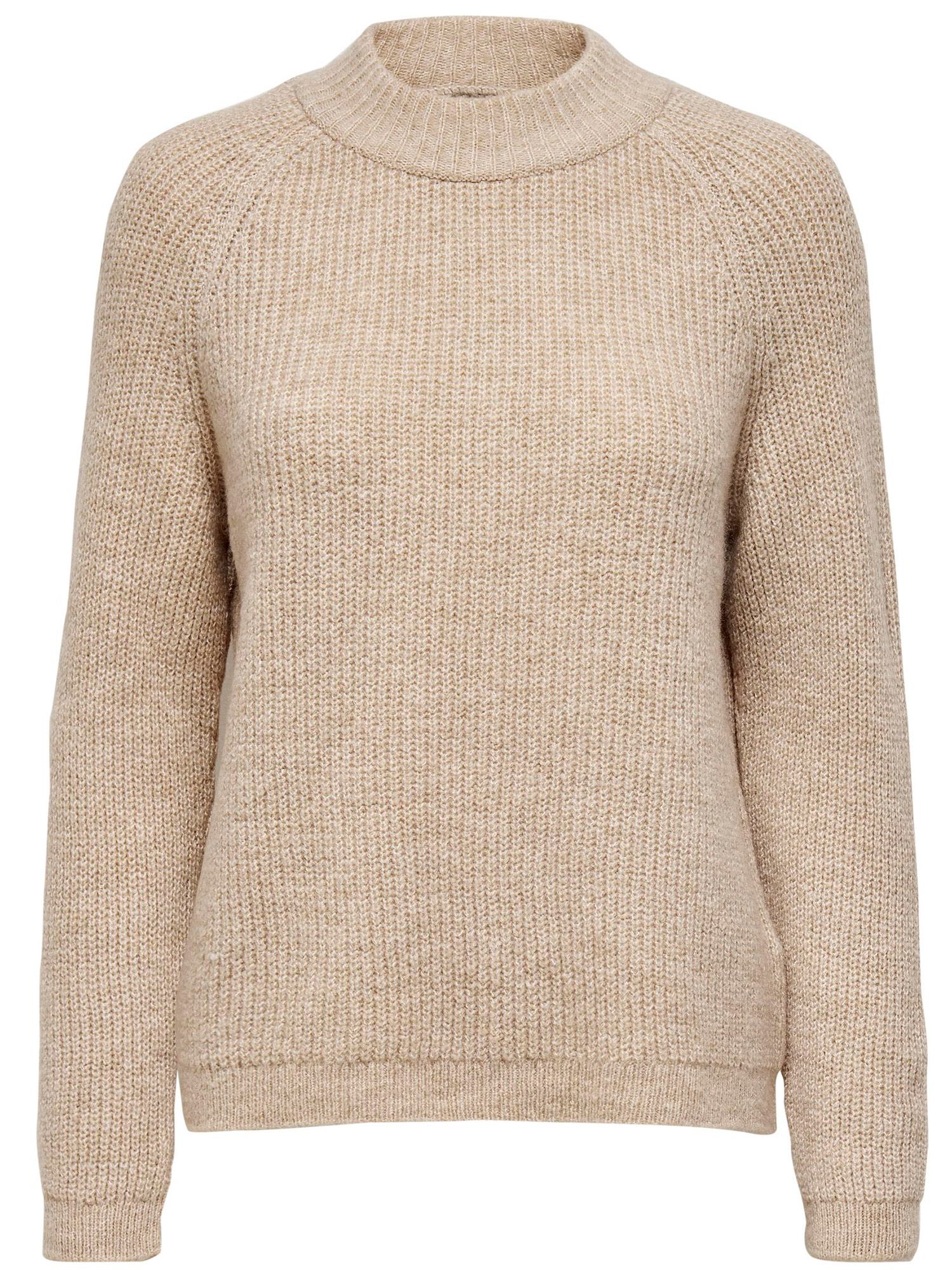 Car JADE - Fin stickad blus i ljus beige fra Only Carmakoma