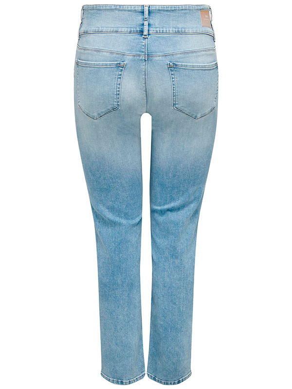 ANNA - Ljusblå stretchiga jeans med hög midja fra Only Carmakoma
