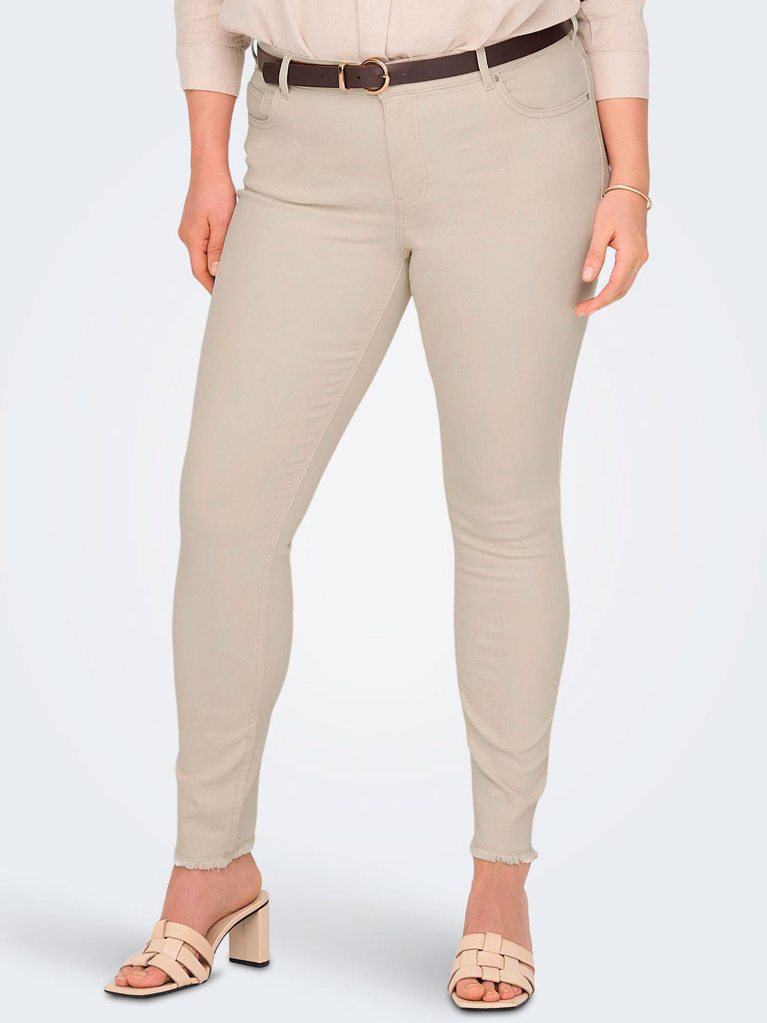 WILLY - Beige jeans med stretch fra Only Carmakoma