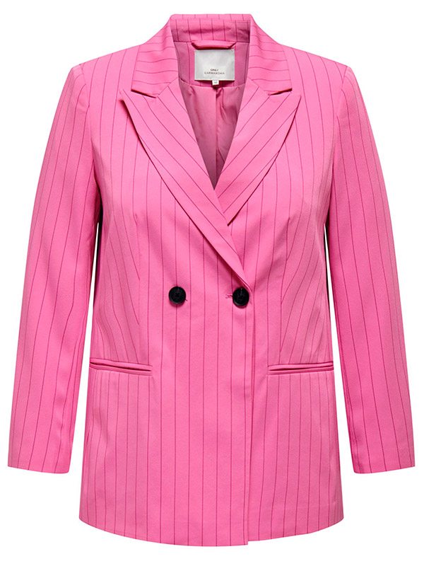 STELLA - Pink blazer med striber fra Only Carmakoma
