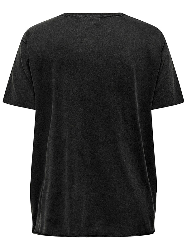 MIKO - Svart t-shirt i bomull med tryck fra Only Carmakoma