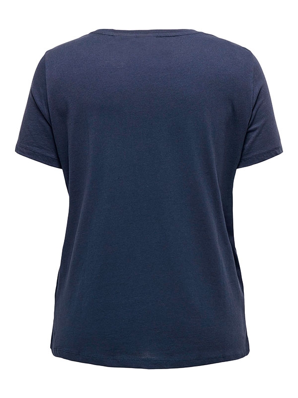 SNOOPY - Mörkblå bomulls T-shirt med tryck fra Only Carmakoma