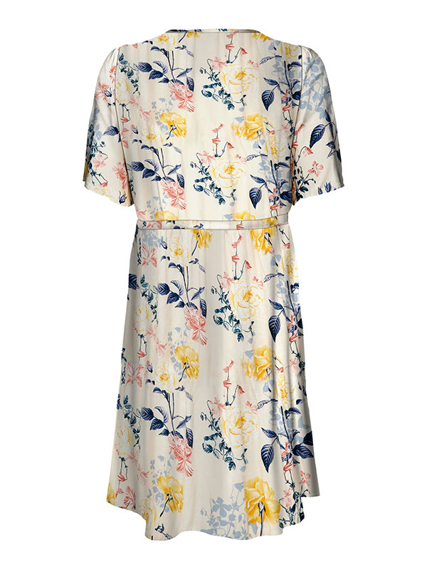 NOVA - Lätt klänning med gula och blå blommor fra Only Carmakoma