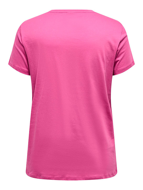PARISSO - Rosa t-shirt i ekologisk bomull fra Only Carmakoma