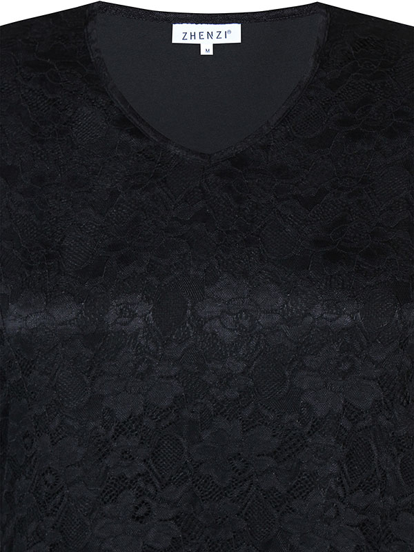Neola - Vacker svart spetsklänning fra Zhenzi