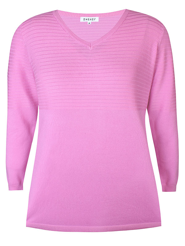 200085-Kogle085-Pulloverl/s-Cyclamenpink fra Zhenzi