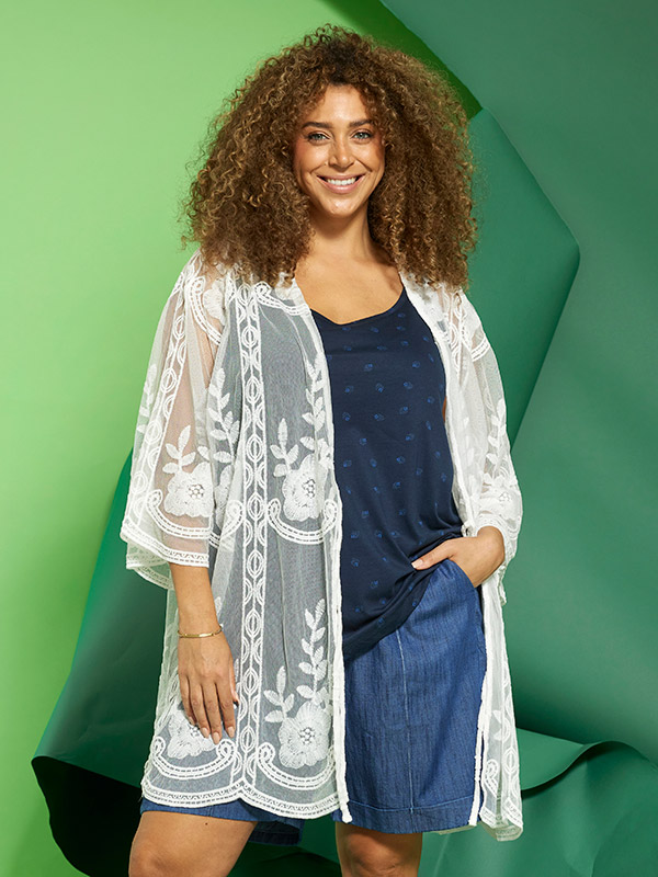 ZH-MYRT - Plus Size Kofta fra Zhenzi