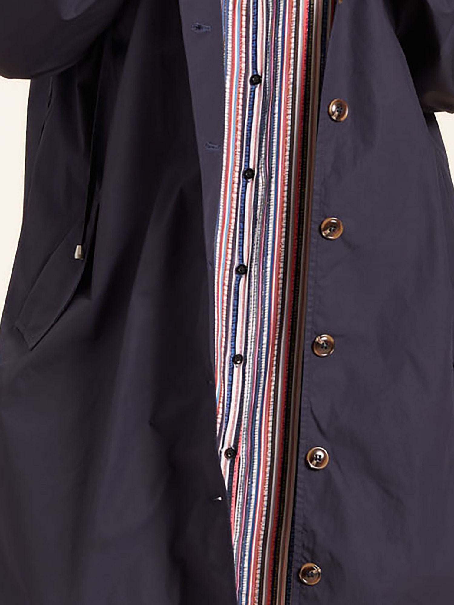 Liss - Marine blå bomulds jakke / Trenchcoat med hætte og gode lommer fra Gozzip