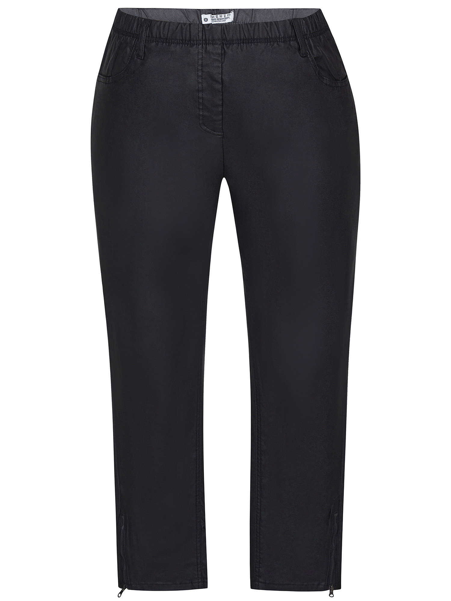 TWIST - Svarta leggings med fickor i läderutseende fra Zhenzi