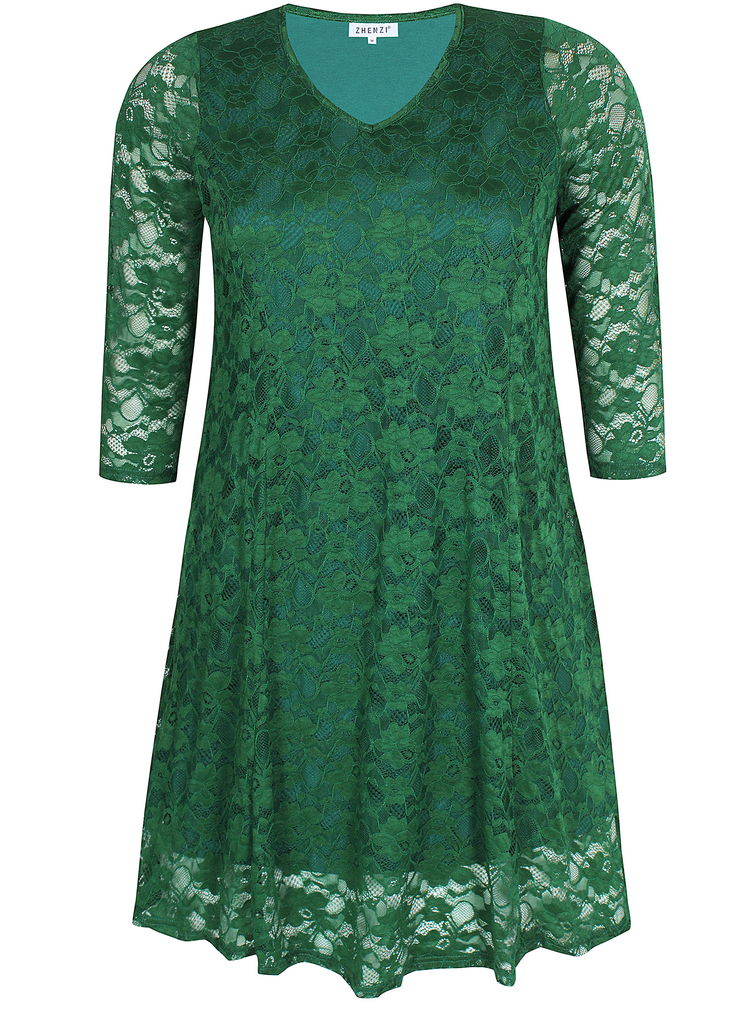 Neola - Vacker grön spetsklänning fra Zhenzi