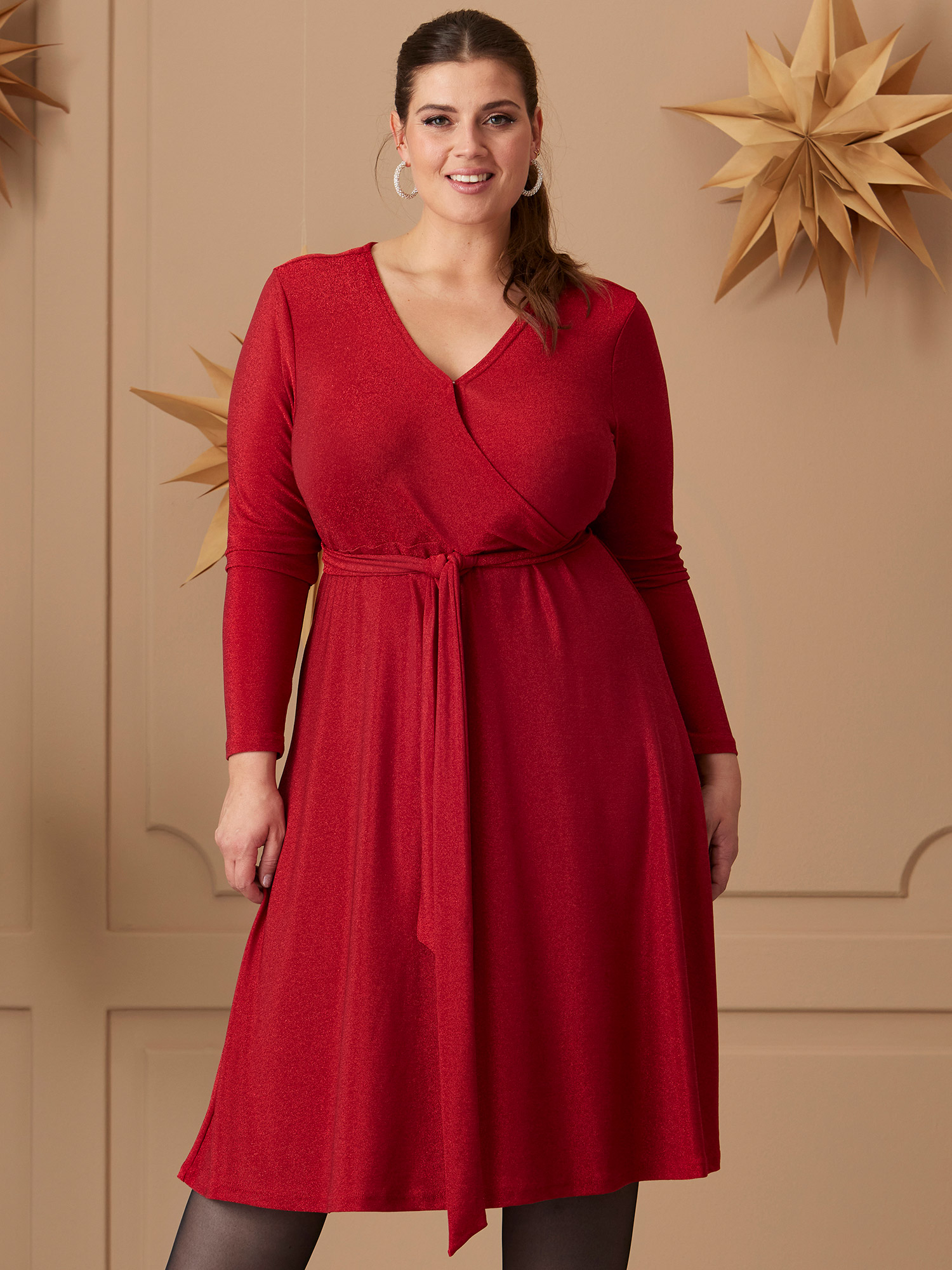 Jaylee - Vacker röd glitterklänning fra Zhenzi