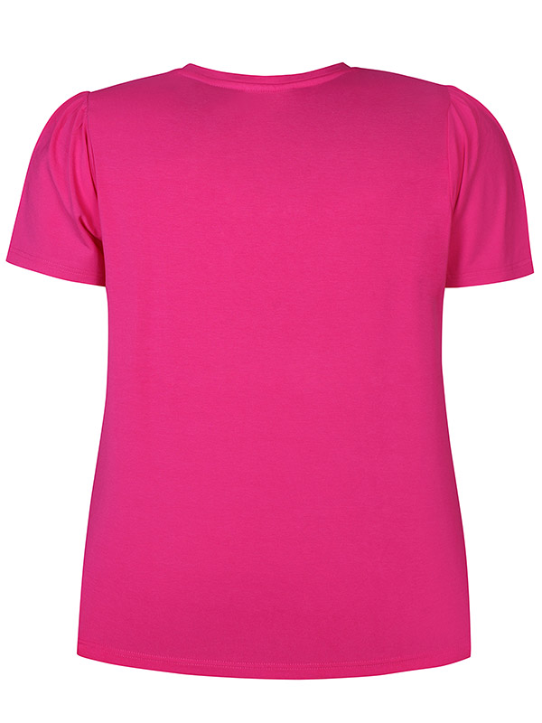 BRINLEY - Rosa jersey t-shirt med v-ringning fra Zhenzi