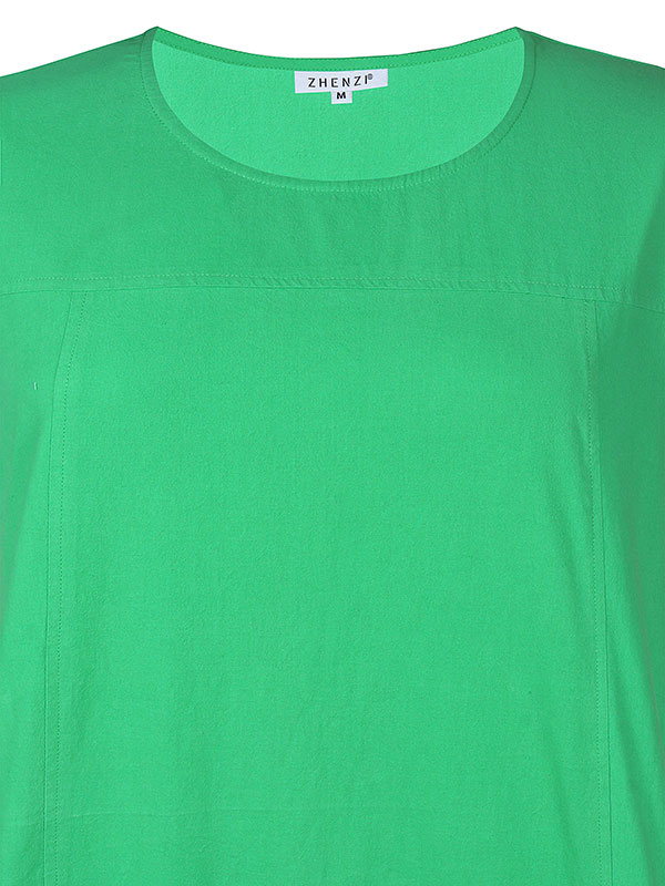 AMIN - Grön klänning i 100% bomull fra Zhenzi