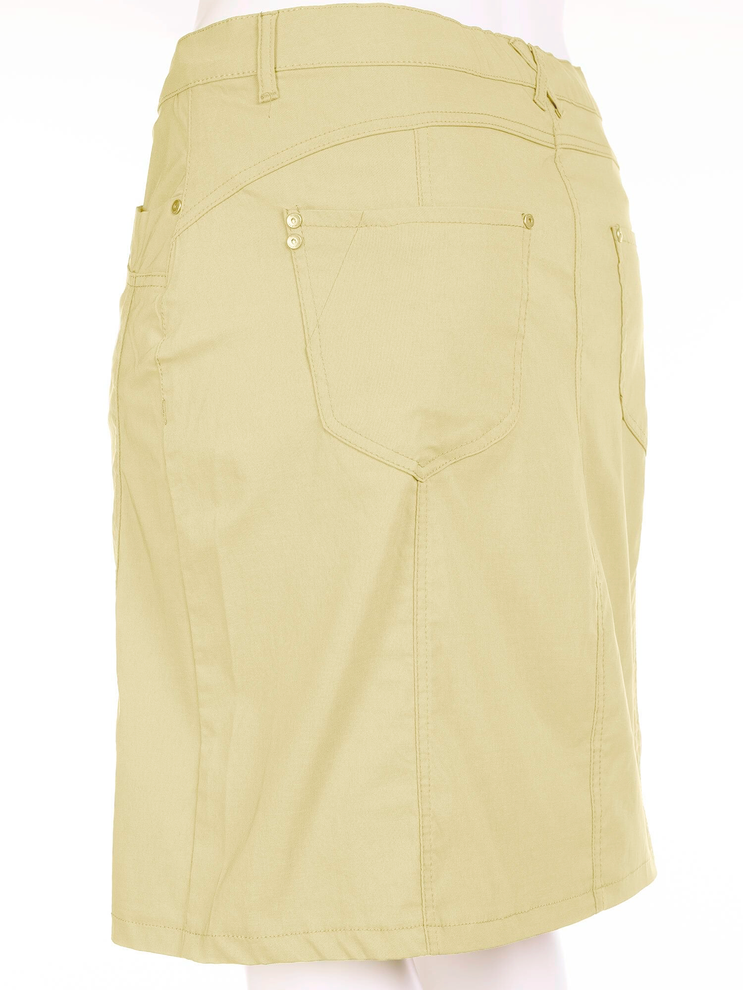 Lysegul nederdel med stretch og skånebukser  fra Zhenzi