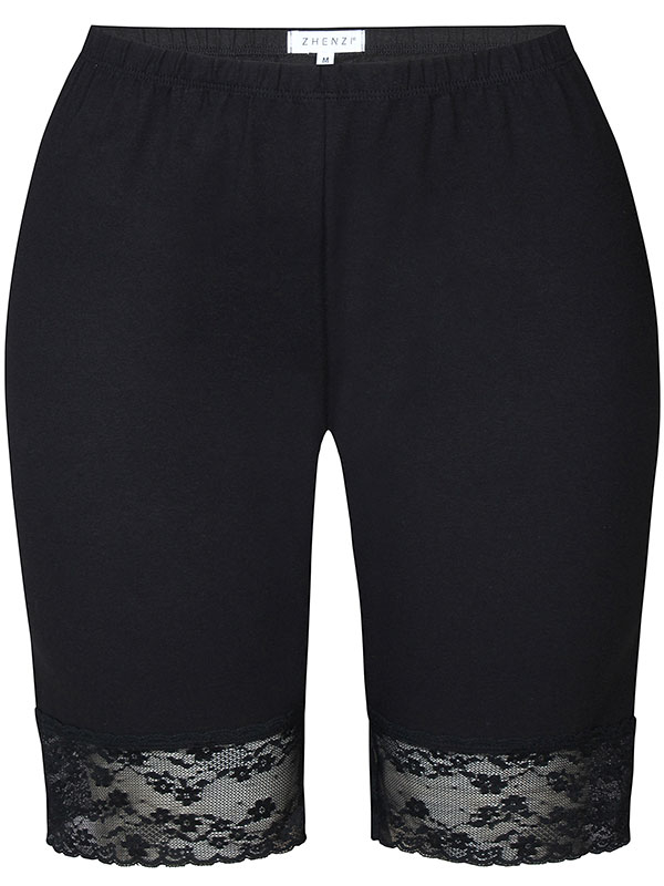 KANT - Svarta cykelshorts med spetskant fra Zhenzi