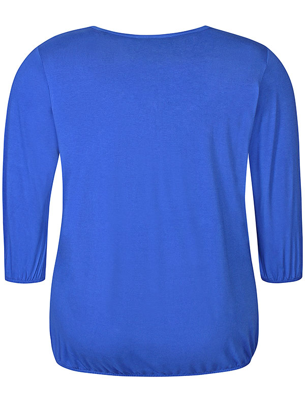 GORO - Blå blus med resårkant fra Zhenzi