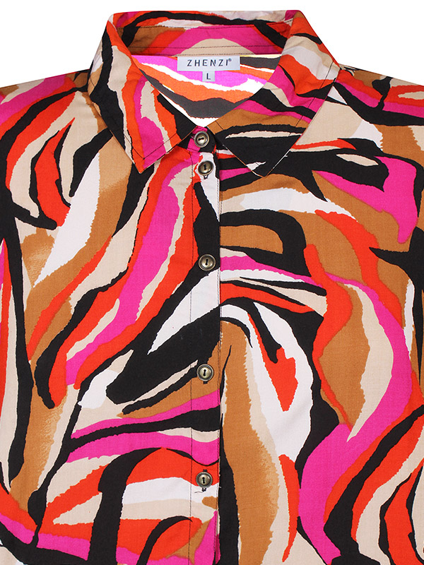 OPHELIA - Skjorta med tryck i rosa och orange fra Zhenzi