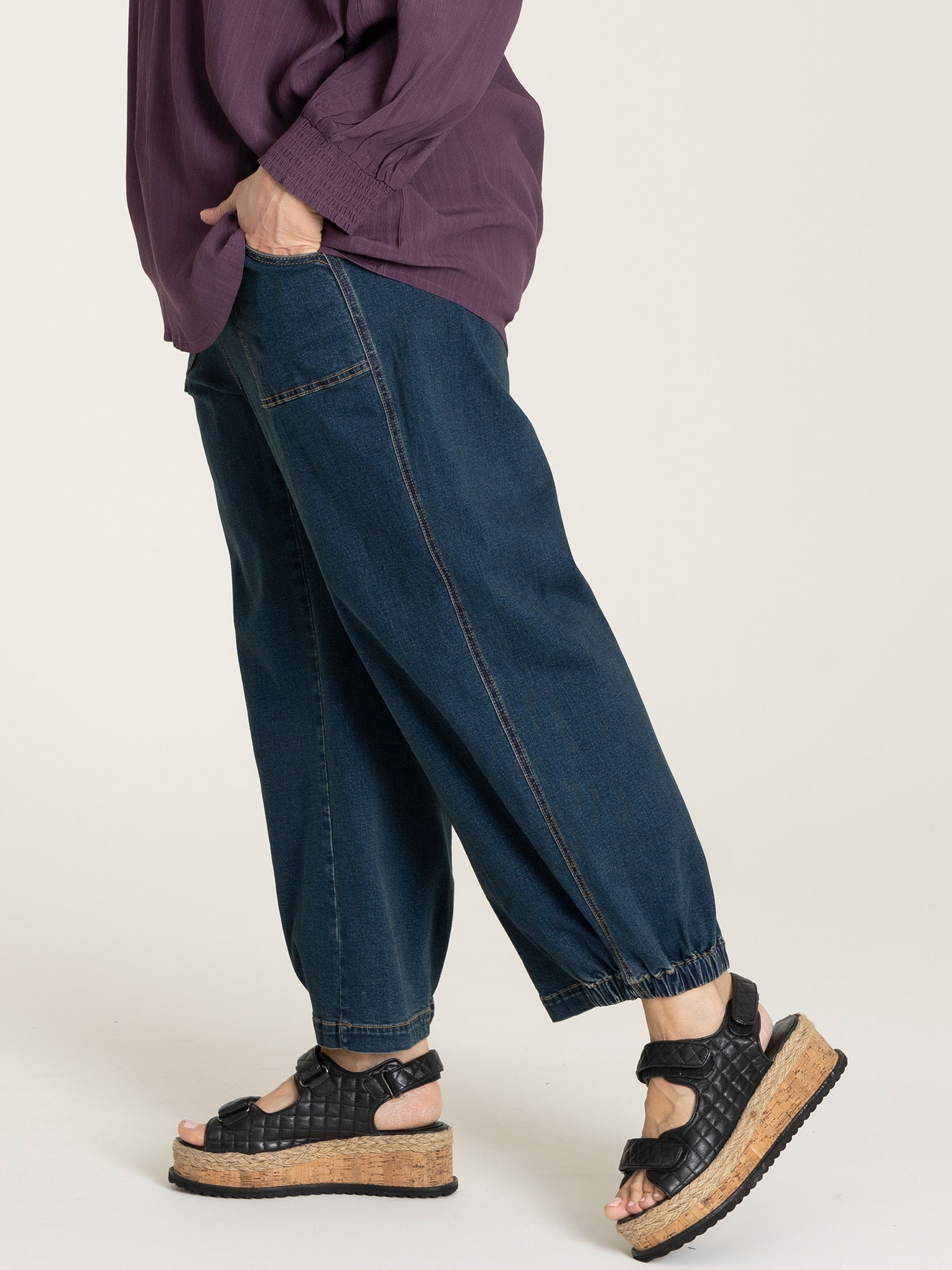 Culotte Byxor I Denimstretch fra Gozzip