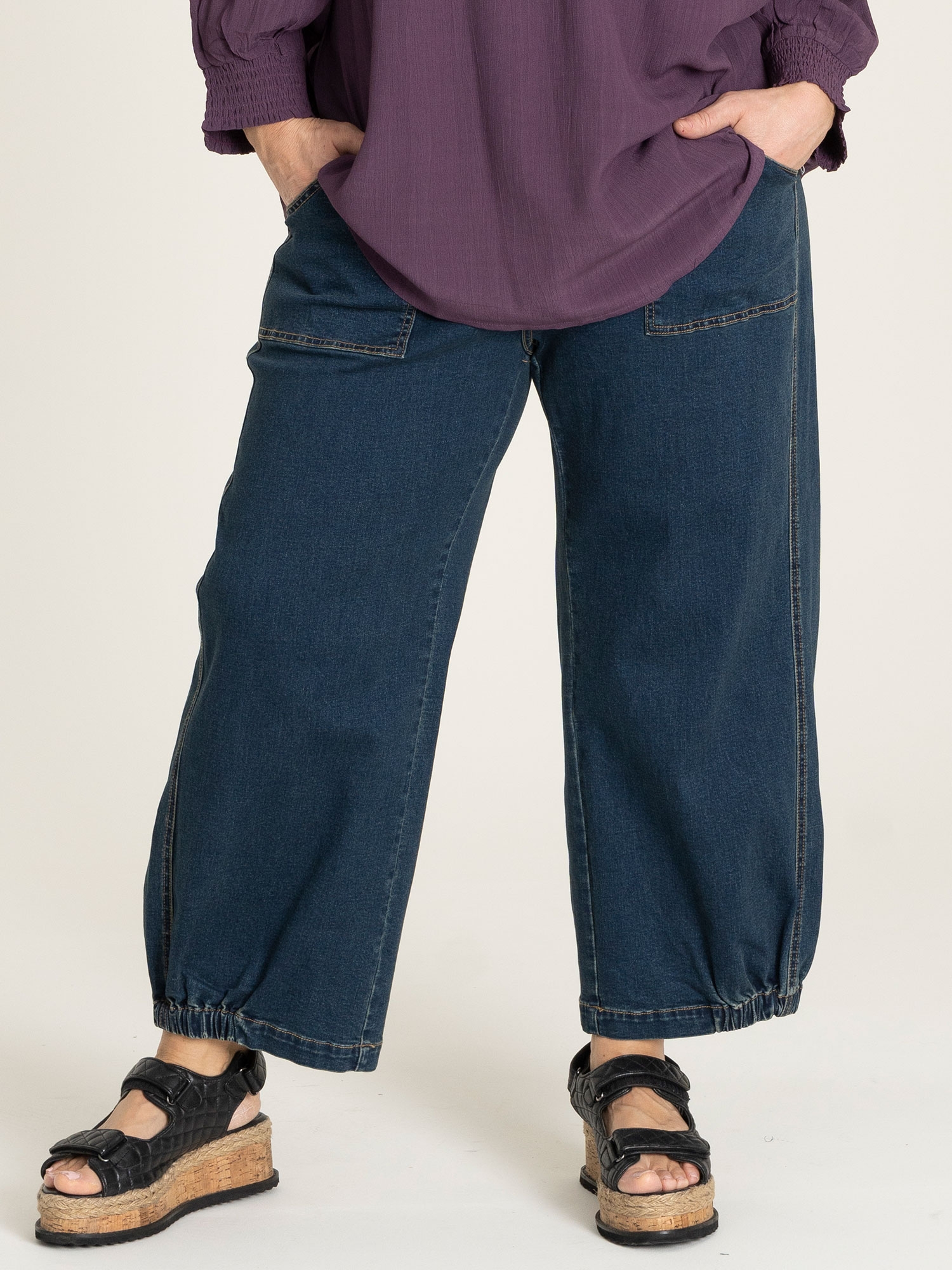 Culotte Byxor I Denimstretch fra Gozzip