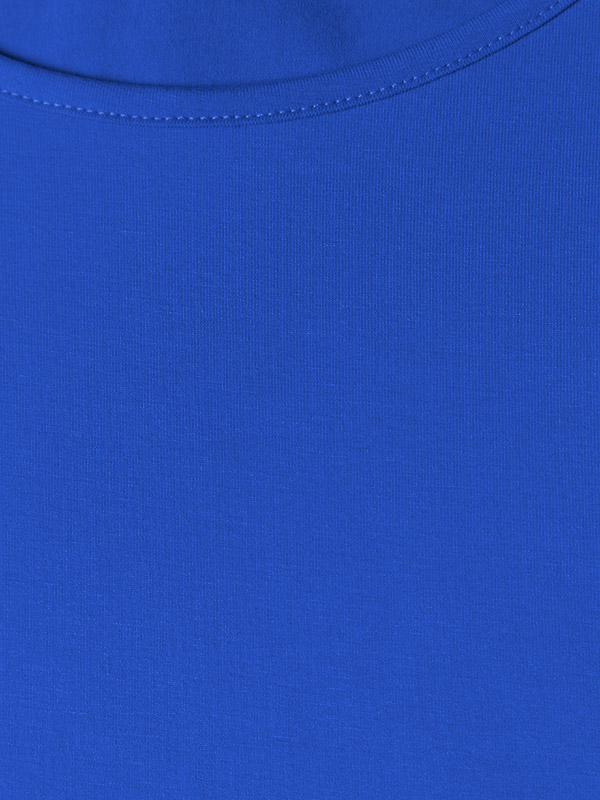 GITTE - Blå jerseyblus med korta ärmar fra Gozzip