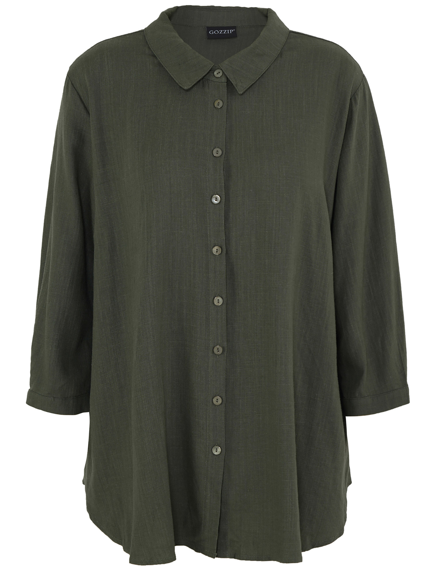KARINA - grön skjorta i exklusiv viskos/Linnekvalitet fra Gozzip