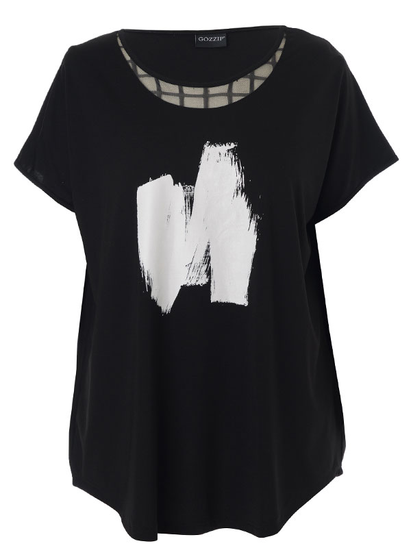 EDITA - Plus Size Blus fra Gozzip Black